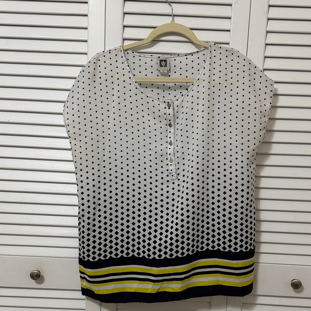 Polka Dot Women's Top - Blue and White